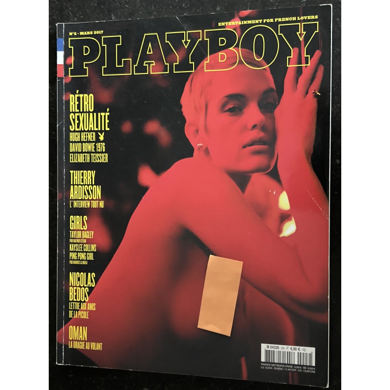 PLAYBOY 002 MARS 2017 Hugues HEFFNER  David Bowie 1976 Thierry Ardisson Taylor Bagley Kayslee Collins Nicolas BEDOS