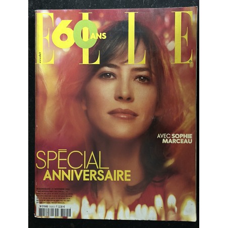 ELLE 3125  21 nov. 2005 Sophie Marceau Cover - Spécial Anniversaire 60 ans - 386 pages - Fashion Vintage