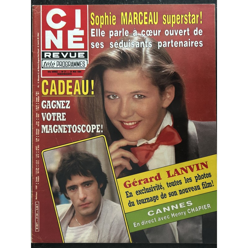 CINE REVUE 1984 N° 21 24 MAI 1984 COVER SOPHIE MARCEAU GERARD LANVIN MARCHE A L'OMBRE DIDIER PIRONI + POSTER LINDA EVANS