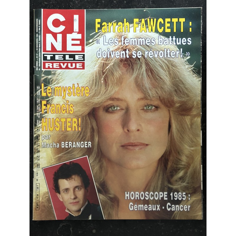 CINE REVUE 1984 22 novembre Cover Farrah Fawcett - Francis Huster