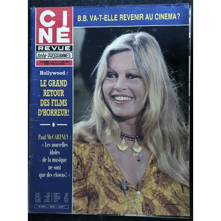 CINE REVUE 1981 05 n° 19 Cover Brigitte Bardot Paul McCartney - Le Grand retour des films d'horreur