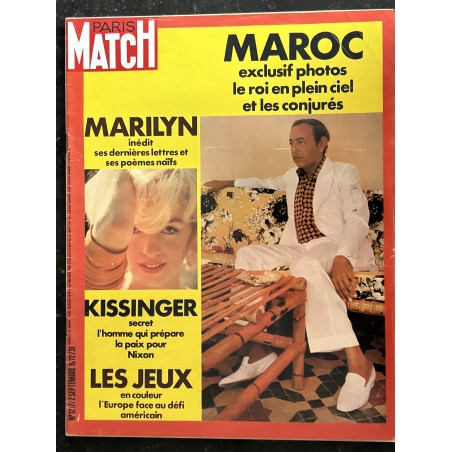 PARIS MATCH N° 1217  2 septembre 1972 MARILYN MONROE Cover SES DERNIERES LETTRES & SES POEMES NAIFS