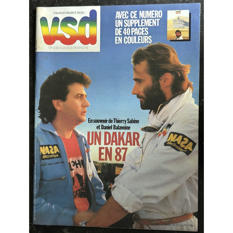 VSD 438 Janvier 1986 COVER DANIEL BALAVOINE THIERRY SABINE
