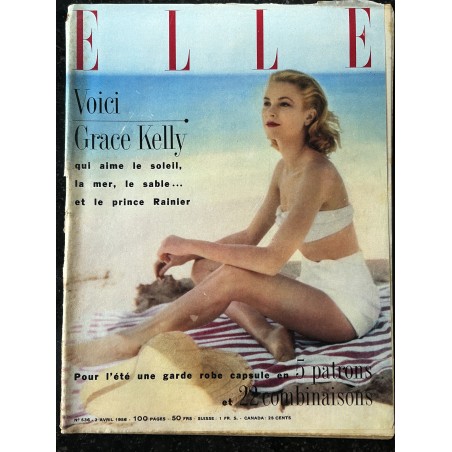 ELLE 575 - 2 avril 1956 - Cover Grace Kelly Mariage à Monaco - Garde robe pour l'été