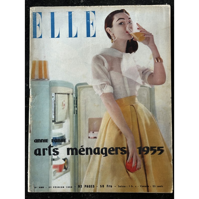 ELLE 480  - 21 février 1955 - Arts ménagers 1955 - Annie Fabre