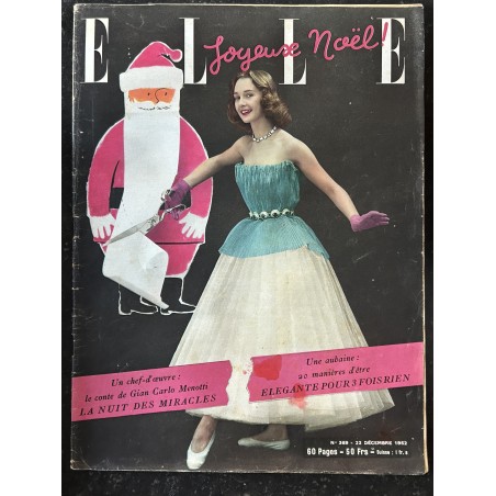 ELLE 369 - 22 décembre 1952 - Taïna Elg en Schiaparelli - les décolletés - Margaret - F. Giroud  - 60 pages FASHION VINTAGE
