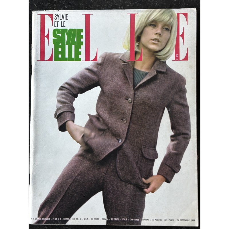 ELLE 979 25 SEPTEMBRE 1964 COVER SYLVIE VARTAN STYLE ELLE