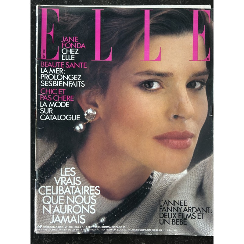 ELLE 1966 - 12 septembre 1983 - Cover Fanny Ardant - Jane Fonda - La Mode sur catalogue chic et pas chere