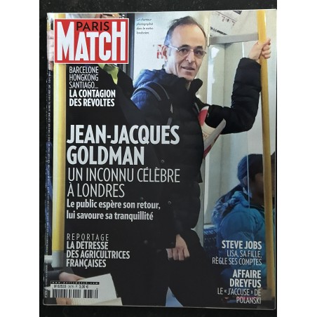 PARIS MATCH N° 3678 novembre 2019 Cover Jean-Jacques Goldman Un iconnu célèbre à Londres