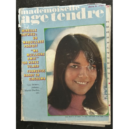mademoiselle age tendre n°  24 Octobre 1966 COVER Chantal Goya Les Stones Johnny Françoise Hardy Mireille Mathieu Hervé Vilard