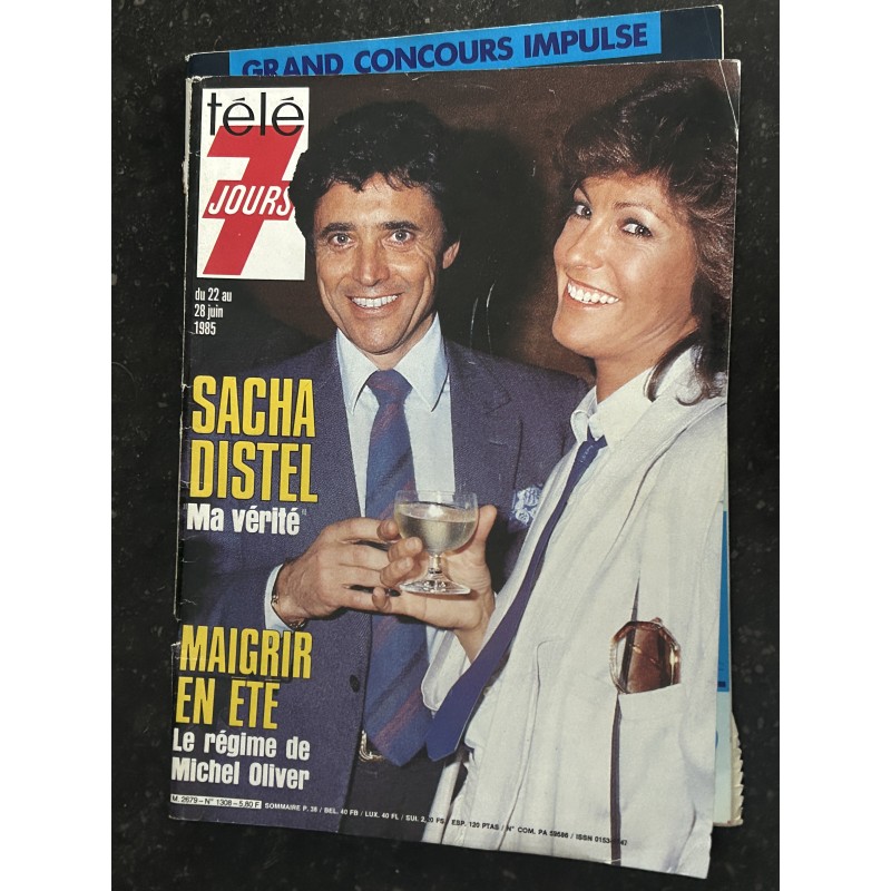 Télé 7 Jours  1308  22 au 28 juin 1985 Cover Sacha Distel Ma Vérité