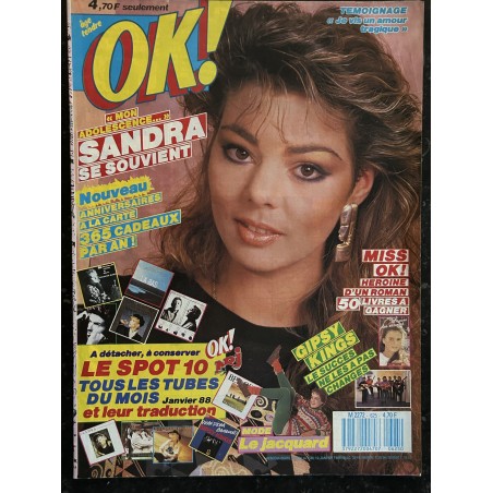 OK ! âge tendre 625 janvier 1988 Cover Sandra + le Spot 10