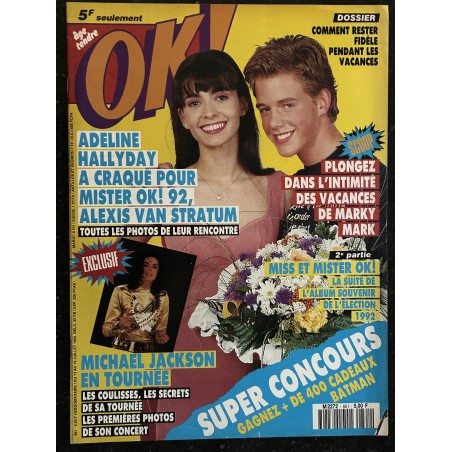 OK ! âge tendre 861 juillet 1992 ADELINE HALLYDAY MICHAEL JACKSON MADONNA