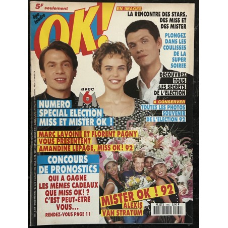 OK ! âge tendre 860 juillet 1992 Hélène et les Garçons - Numéro spécial election Miss et Mister ok! 92 - Macauly Culkin