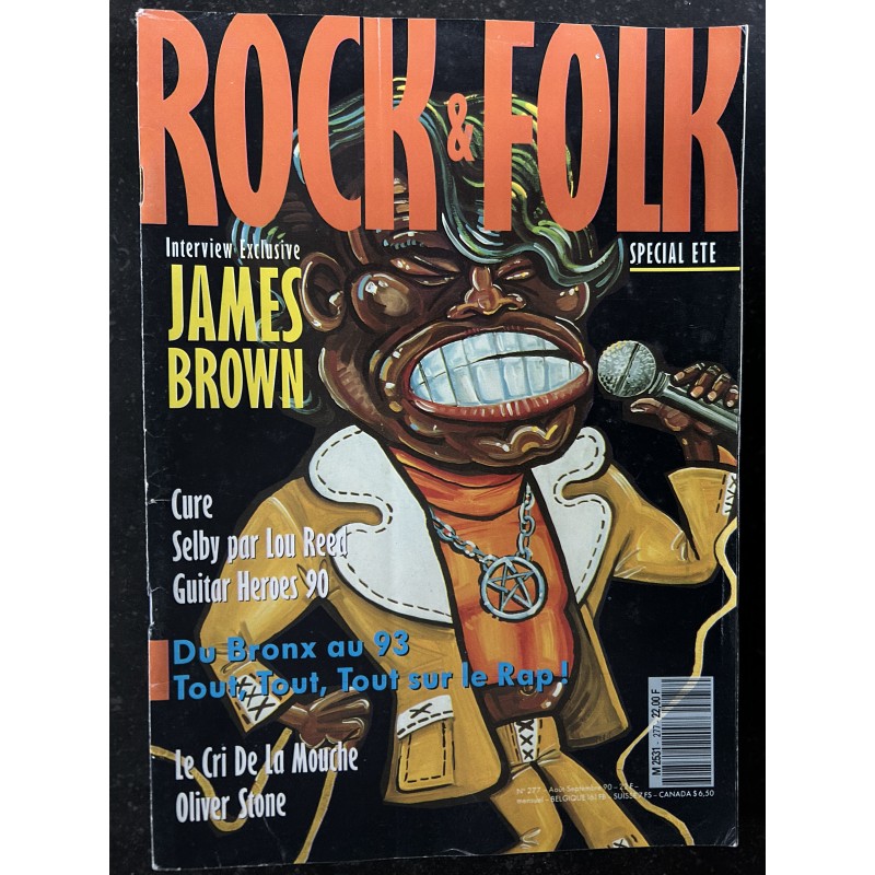 ROCK & FOLK 277 1990 James BROWN THE CURE Lou REED Le RAP Oliver STONE