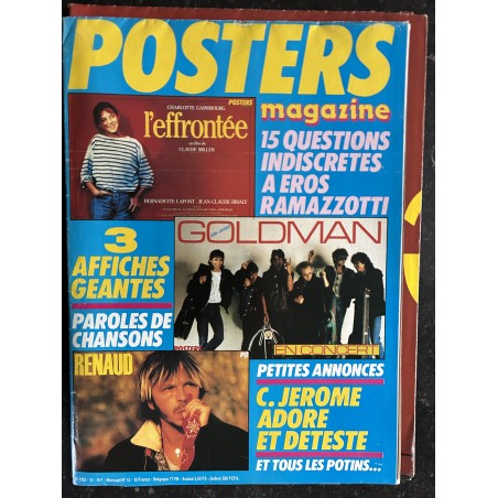 POSTERS MAGAZINE 13 1985 Renaud Jean-Jacques GOldman Charlotte Gainsbourg - Eros Ramazzotti C. Jerome