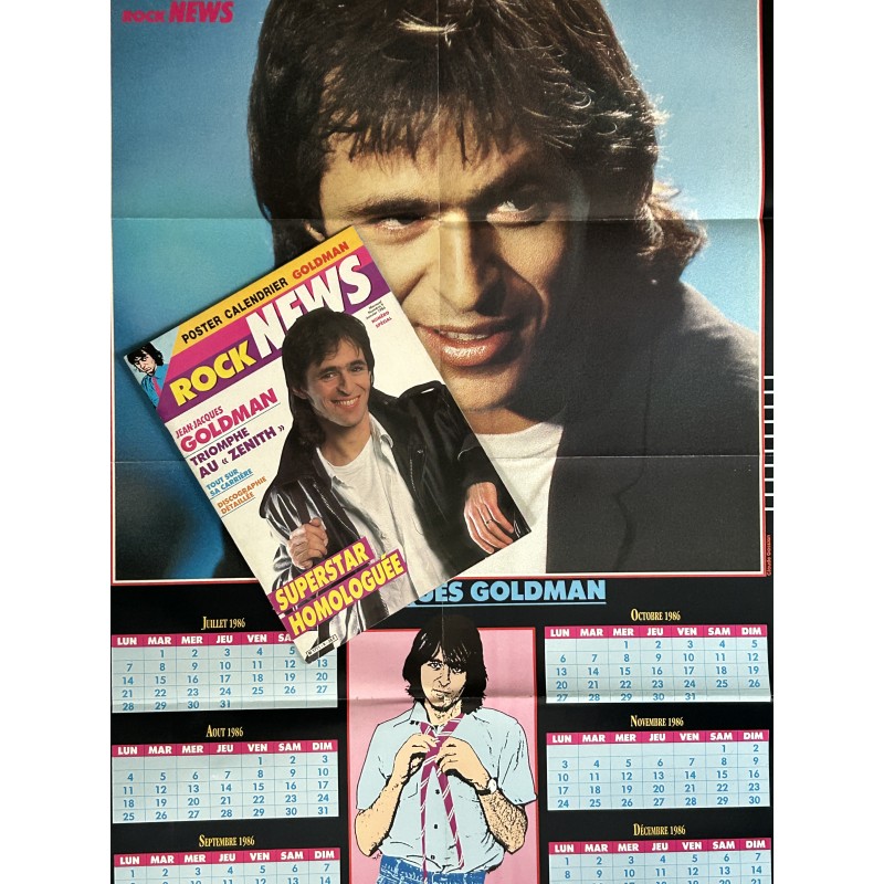 ROCK NEWS 9 janvier 1986 Numéro Spécial Jean-Jacques Goldman + Poster calendrier Goldman