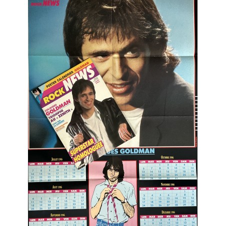 ROCK NEWS 9 janvier 1986 Numéro Spécial Jean-Jacques Goldman + Poster calendrier Goldman