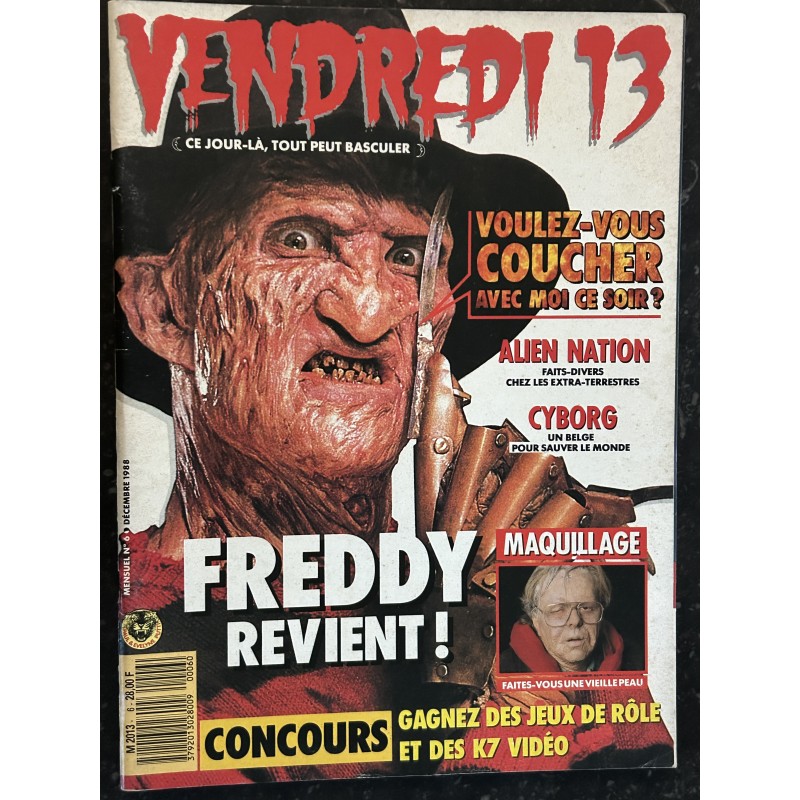 VENDREDI 13 N° 6 1988 FREDDY Alien nation Cyborg Maquillage