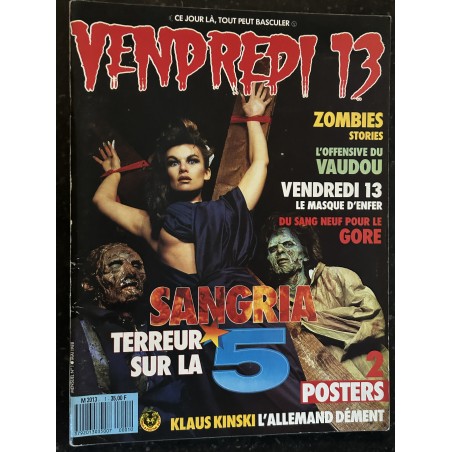 VENDREDI 13 N° 1 SANGRIA Terreur sur la 5 ZOMBIES Vaudou Klaus Kinski