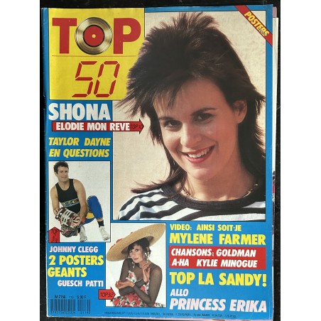 TOP 50 119 JUIN 1988 + POSTERS JOHNNY CLEGG GUESCH PATTI SHONA ELODIE MON REVE MYLENE FARMER
