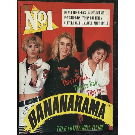 N°1 Jun 14 1986 Bananarama Pet Shop Boys Culture Club + Poster Tears for Fears