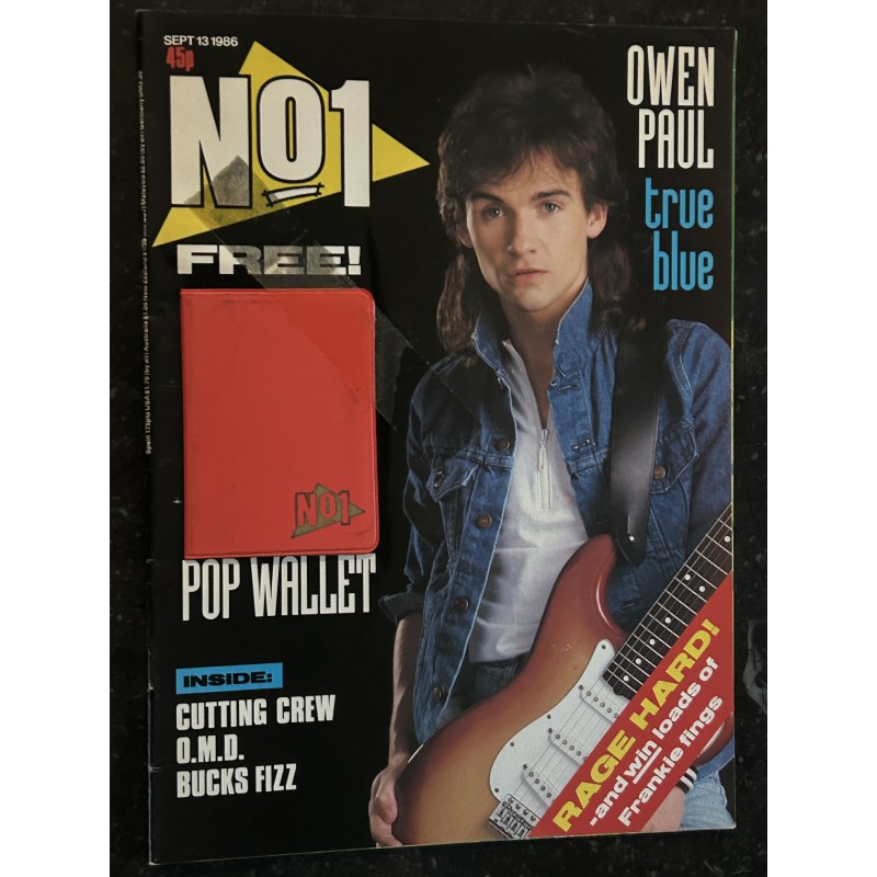 N°1 Sept 13 1986 Owen Paul + Pop wallet free - Cutting Crew - O.M.D. - Bucks Fizz