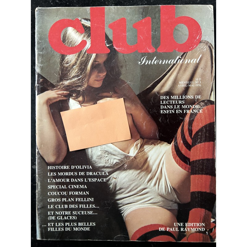 CLUB International  03  n° 3 AVRIL 1976 FEDERICO FELLINI COLIN WILSON OLIVIA DE BERNADIS JON K. JOHNS F.ENKE