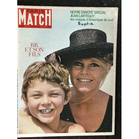 PARIS MATCH N°  958 19 AOUT 1967 BRIGITTE BARDOT ET SON FILS - LE CHE - GODARD - DUKE ELLINGTON