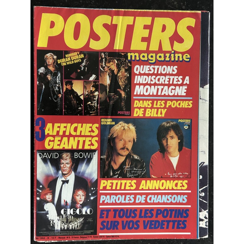 POSTERS MAGAZINE 008 JUIN 1985 DURAN DURAN RENAUD JEAN-JACQUES GOLDMAN DAVID BOWIE