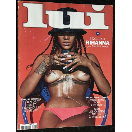 LUI 007 MAI 2014 COVER RIHANNA NUE 10 PAGES PAR MARIO SORRENTI MICHEL HOUELLEBECQ PHOTOGRAPHY CHARME MARK SEGAL OLIVIER ZAHM