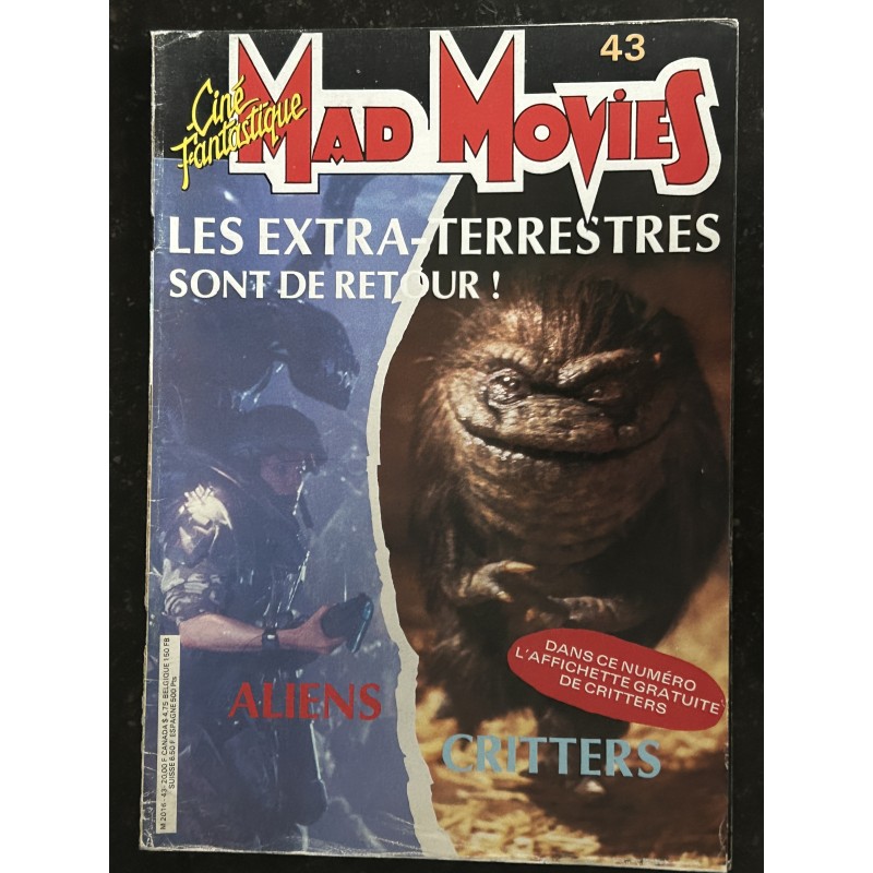 Ciné Fantastique MAD MOVIES n° 43 - 1986 - Les extra-terrestres sont de retour ALIENS + Affiche CRITTERS