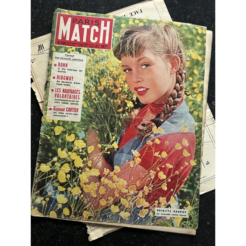 PARIS MATCH N° 168 mai 1952 Brigitte Bardot Première Couverture