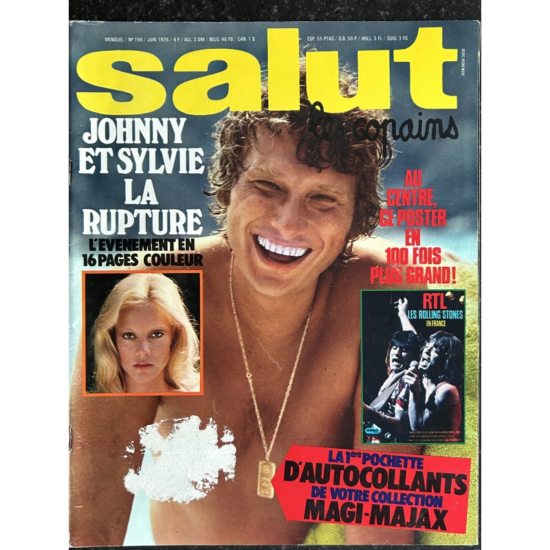 Salut les Copains N°166  - 06 1976 - Johnny Hallyday Sylvie Vartan La Rupture Michel Fugain Le Big Bazar
