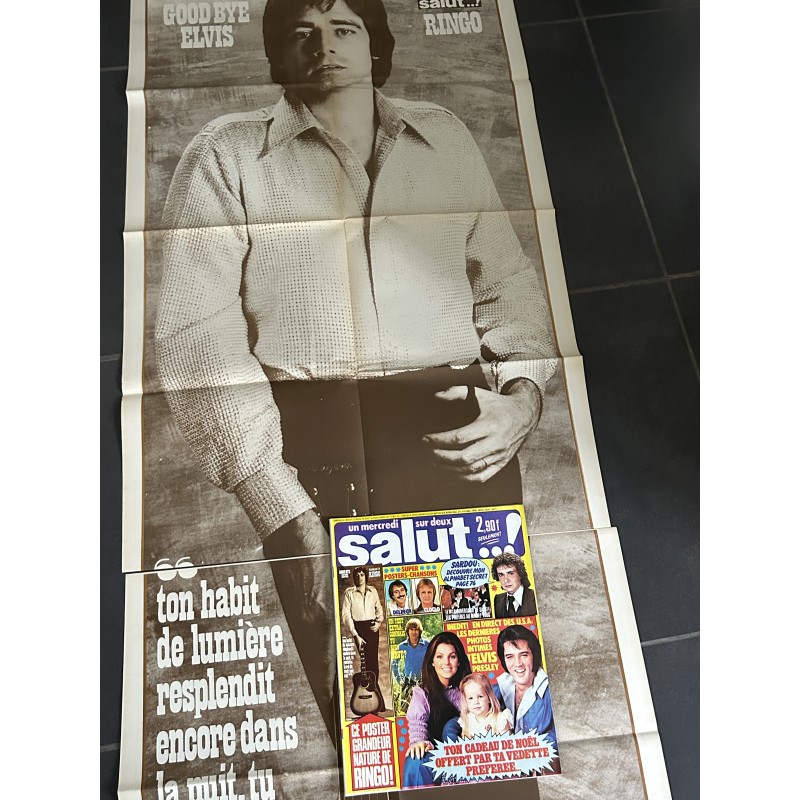 Salut ! N° 33 décembre 1977 Poster Ringo Grandeur Nature Delpech Claude François Dave Sardou Elvis Presley