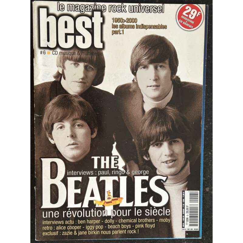BEST N° 6 1998 The Beatles Iggy Pop Zazie Ben Harper Dolly Moby Pink Floyd The Beach Boys Jane Birkin Placebo