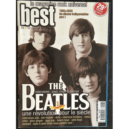 BEST N° 6 1998 The Beatles Iggy Pop Zazie Ben Harper Dolly Moby Pink Floyd The Beach Boys Jane Birkin Placebo