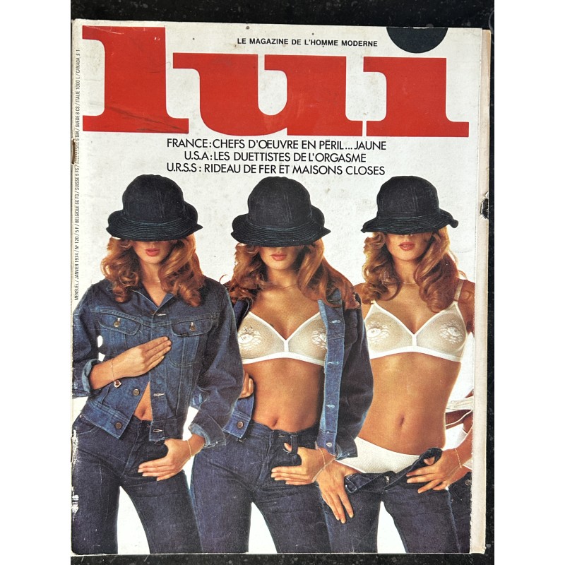 LUI 120 JANVIER 1974 HUGH M. HEFNER DUTRONC EROTIC ADULT CHARME ANDRE VALMONT NUDE ASLAN 1974