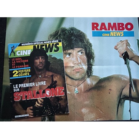 Ciné-News HS n°  5 1985 SPECIAL SYLVESTER STALLONE ROCKY RAMBO + 2 POSTERS GEANTS