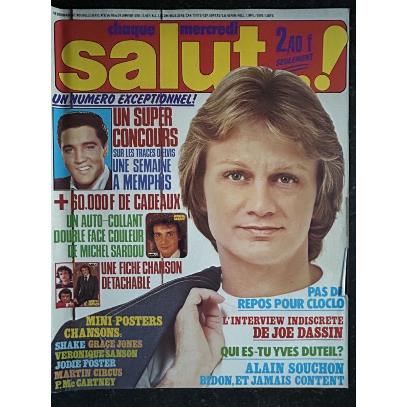 Salut ! 1978 01- N° 37 Alain Souchon Yves Duteil Claude François Joe Dassin