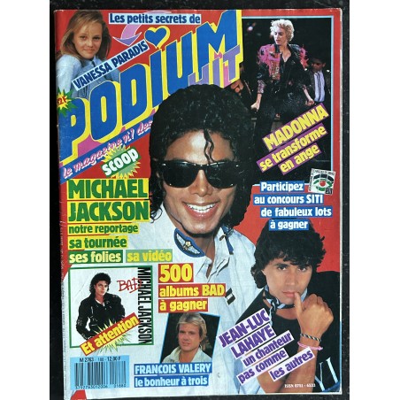 PODIUM HIT 188 OCTOBRE 1987 MADONNA SE TRANSFORME EN ANGE VANESSA PARADIS MICHAEL JACKSON + POSTER DAVID BOWIE