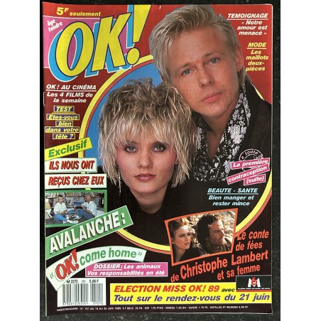 OK ! âge tendre 701 juin 1989 Avalanche Christophe Lambert