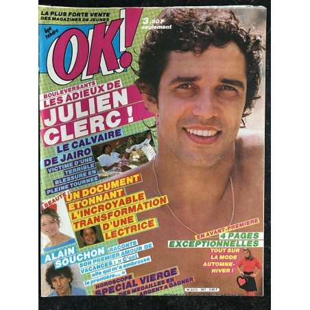 OK ! âge tendre 397 Aout 1983 JULIEN CLERC JAIRO ALAIN SOUCHON