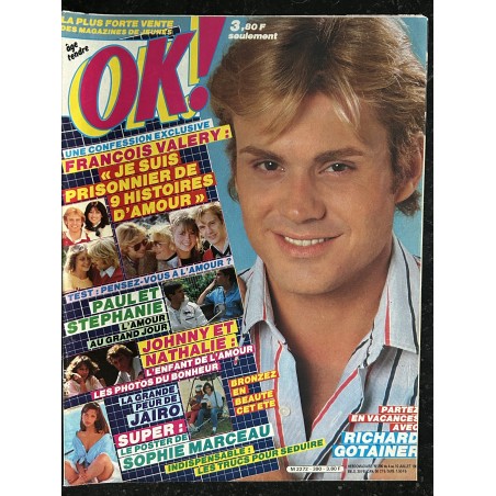 OK ! âge tendre 390 juillet 1983 + Poster Sophie Marceau François Valéry Richard Gotainer