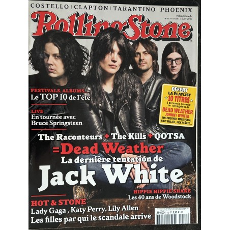 ROLLING STONE 2009 07 N° 12 Jack White 40 ans de Woodstock Lady Gaga Katy Perry Lily Allen Bruce Springsteen