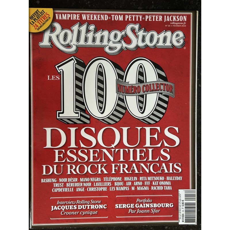 ROLLING STONE 2010 02 N° 18 Les 100 disques essentiels du rock français Dutronc Serge Gainsbourg