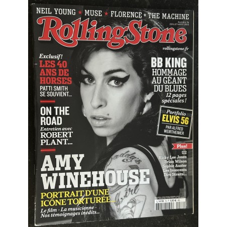 ROLLING STONE 2015 07 N° 76 Cover AMY WINEHOUSE Portrait d'une Icône torturée Neil Young Muse BB King ELVIS Portfolio