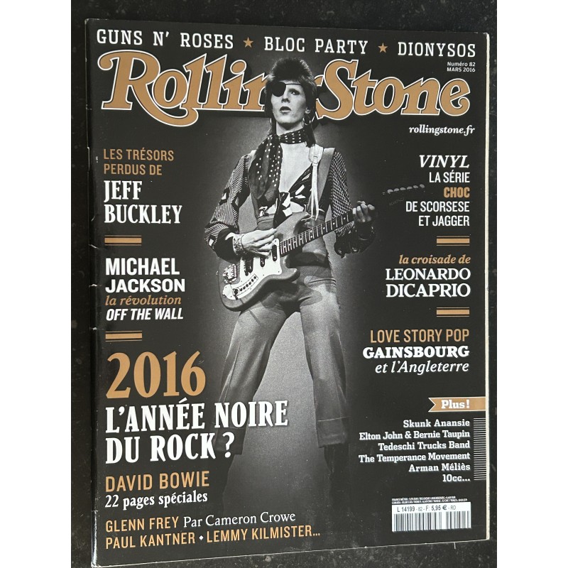 ROLLING STONE 2016 03 N° 82 Special David BOWIE 22 pages - Jeff Buckley - Michael Jackson Gainsbourg Leonardo Dicaprio