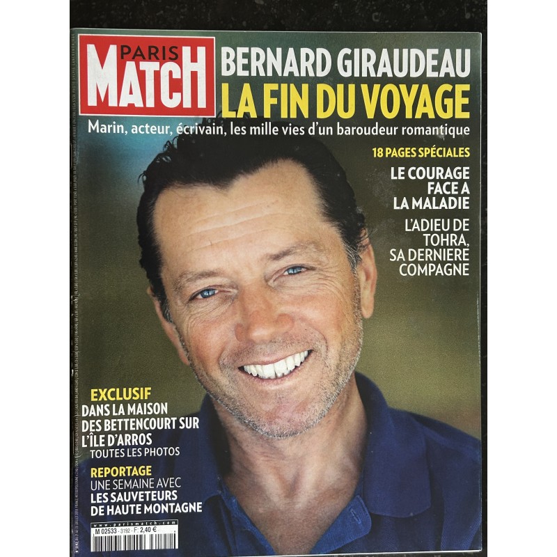 PARIS MATCH n° 3192 21 juillet 2010 Bernard GIRAUDEAU Hommage Lola DEWAERE Nicolas CANTELOUP