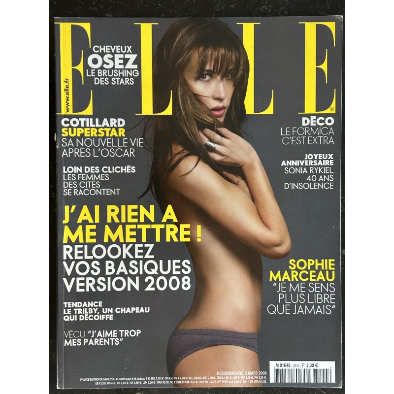 ELLE 3243 3 mars 2008 cover Sophie Marceau Marion Cotillard Superstar Sonia Rykiel 40 ans